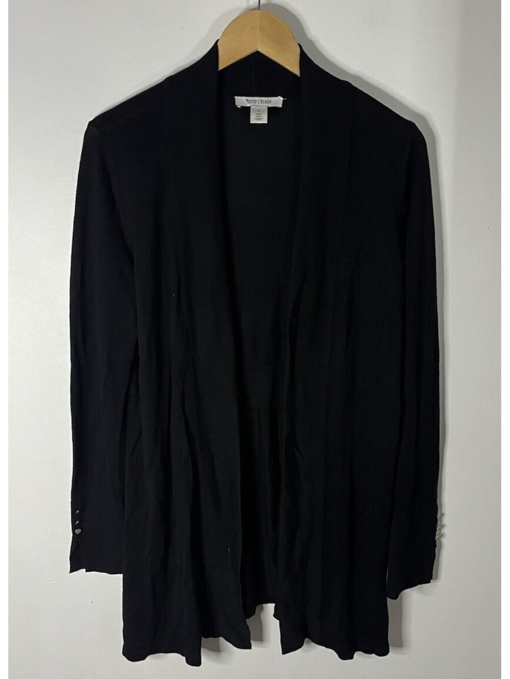 WHBM Tailored Open Front Long Sleeve 3- Button Split Cuff Cardigan Size Medium